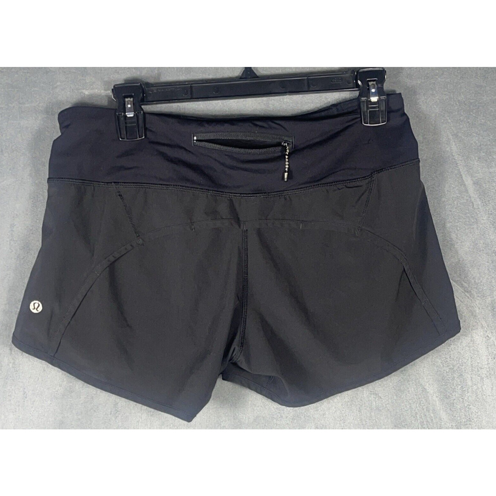 LULULEMON BLACK SPEED POCKET TENNIS SHORTS SIZE 6 - Picture 2 of 4